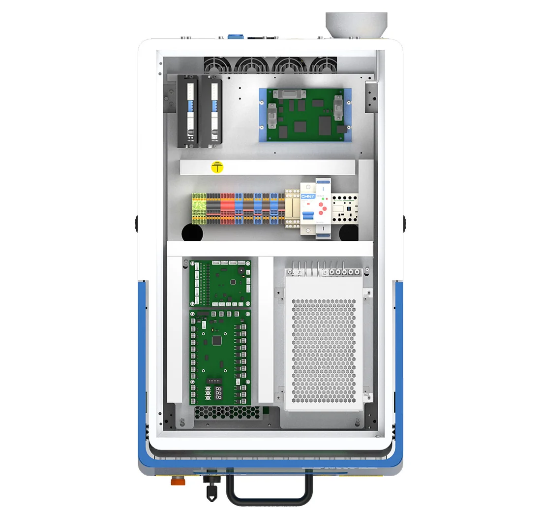 MARCATORE LASER FIBRA THUNDER AURORA MOPA — aperto dall'alto