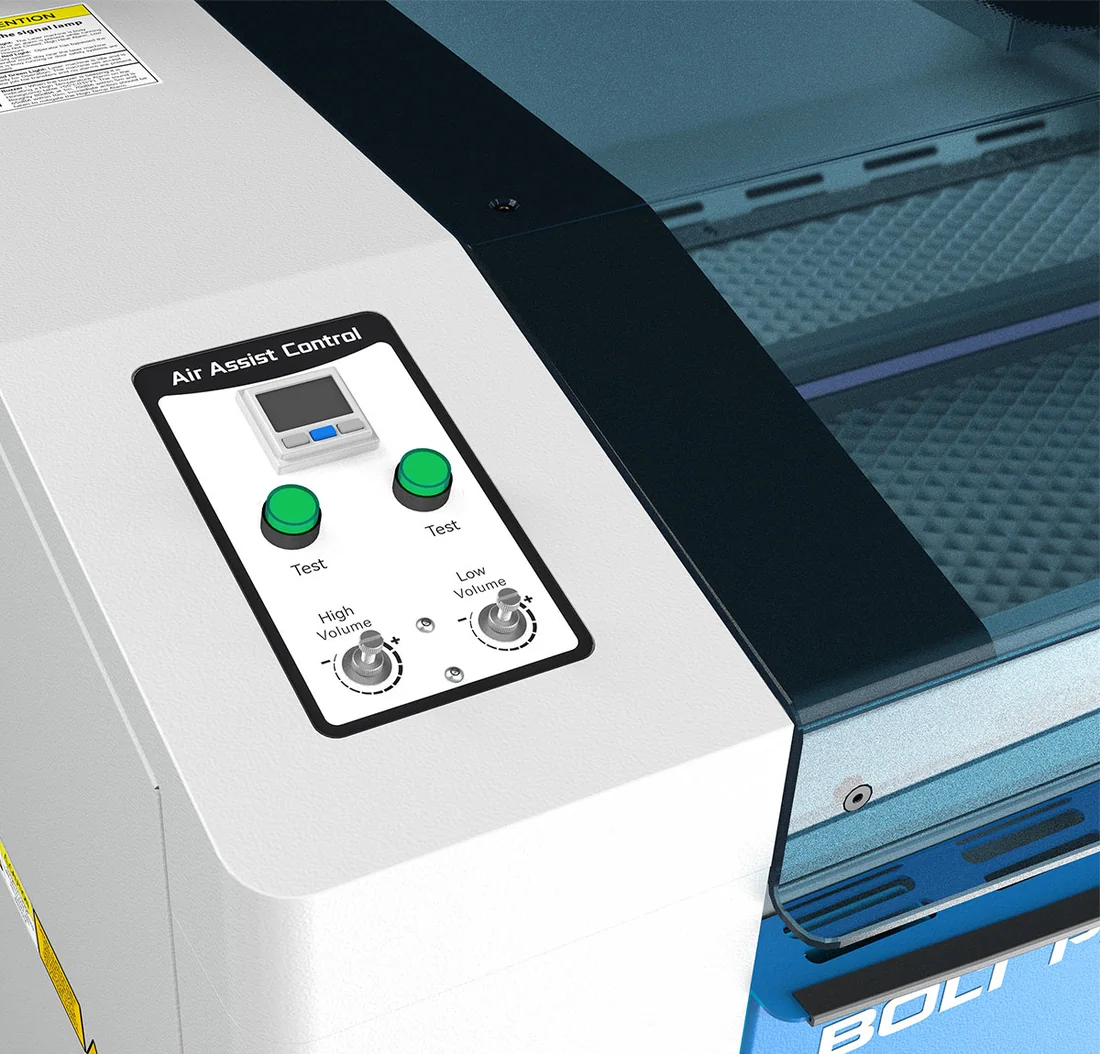 LASER CO₂ THUNDER BOLT PRO 36 — controllo aria